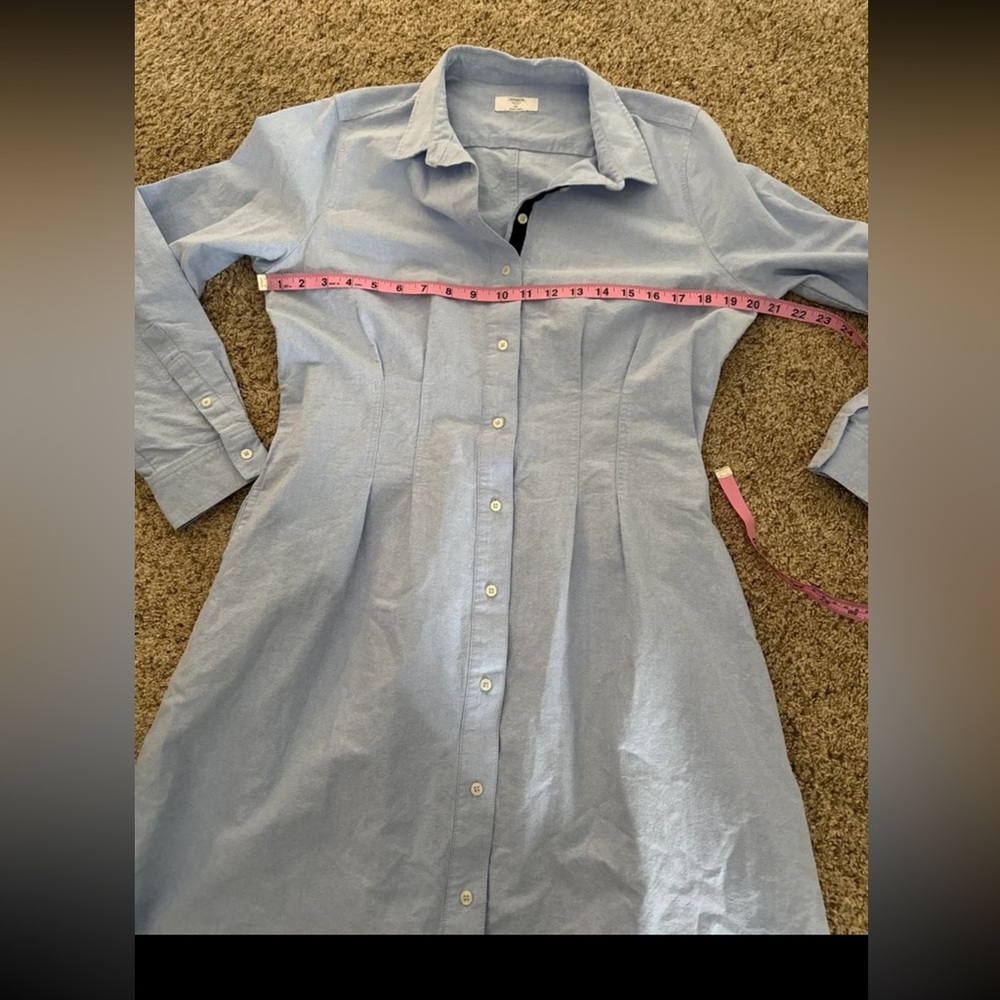Untuckit Cotton Oxford Jules Shirt Dress in Light Blue
 size 12 - Picture 12 of 12